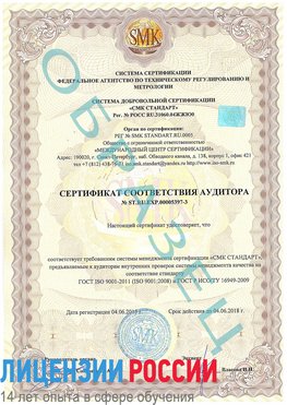 Образец сертификата соответствия аудитора №ST.RU.EXP.00005397-3 Холмск Сертификат ISO/TS 16949